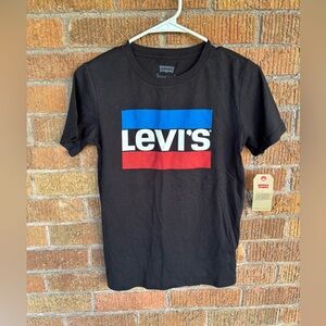 Levi's Youth T-Shirt Size Med Black Logo Short Sleeve 10-12 Years